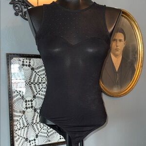 Candie's Black Sheer Bodysuit